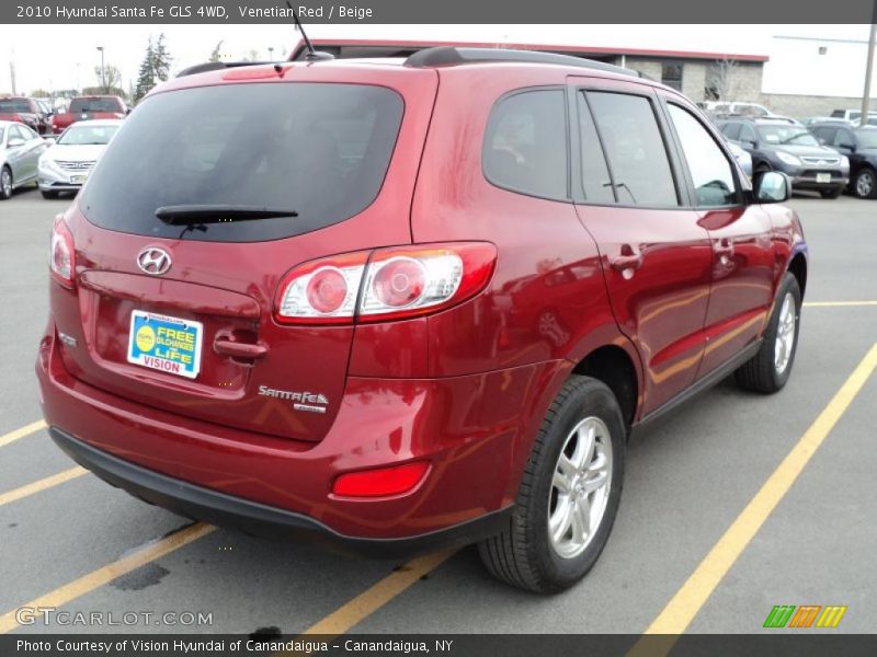 Venetian Red / Beige 2010 Hyundai Santa Fe GLS 4WD