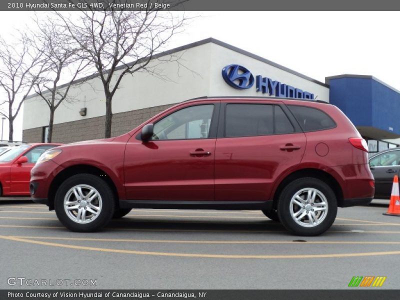 Venetian Red / Beige 2010 Hyundai Santa Fe GLS 4WD