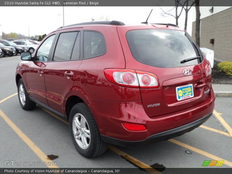 Venetian Red / Beige 2010 Hyundai Santa Fe GLS 4WD