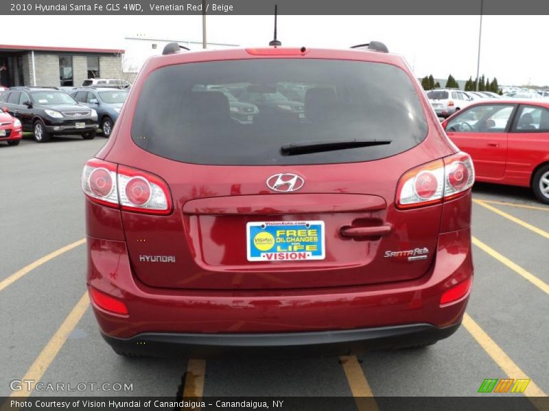Venetian Red / Beige 2010 Hyundai Santa Fe GLS 4WD