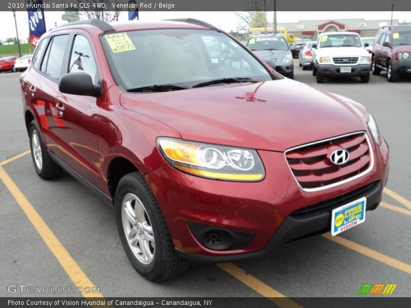 Venetian Red / Beige 2010 Hyundai Santa Fe GLS 4WD