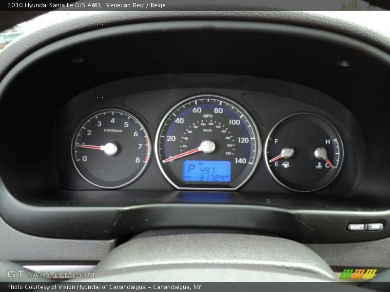 Venetian Red / Beige 2010 Hyundai Santa Fe GLS 4WD