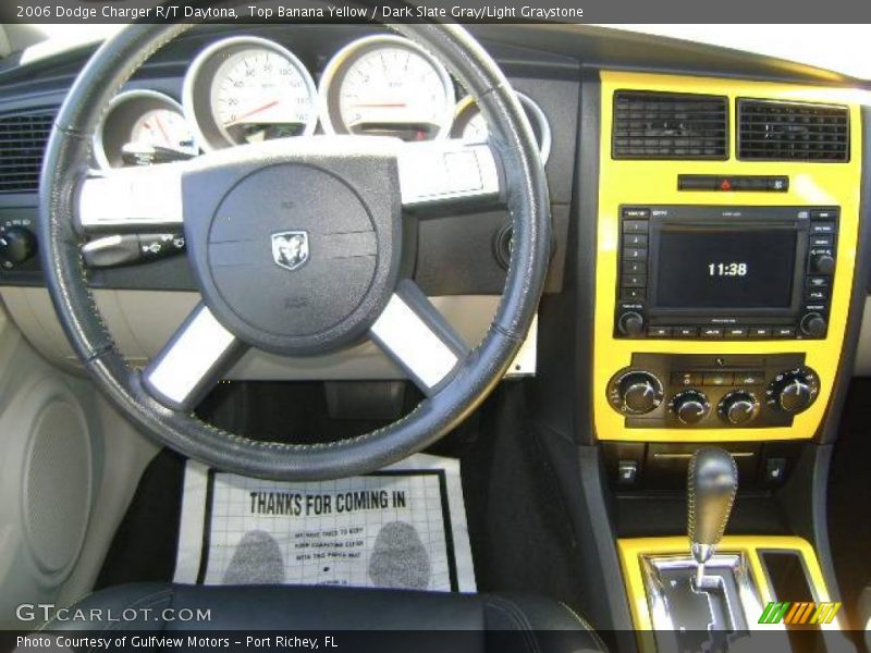 Top Banana Yellow / Dark Slate Gray/Light Graystone 2006 Dodge Charger R/T Daytona