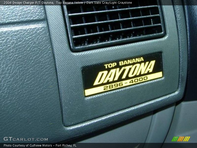 Top Banana Yellow / Dark Slate Gray/Light Graystone 2006 Dodge Charger R/T Daytona