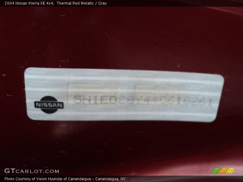 Thermal Red Metallic / Gray 2004 Nissan Xterra XE 4x4