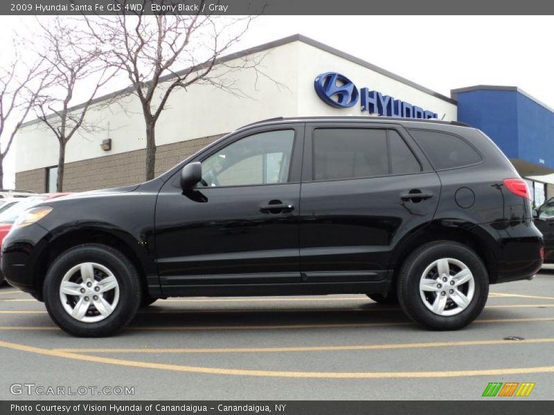 Ebony Black / Gray 2009 Hyundai Santa Fe GLS 4WD