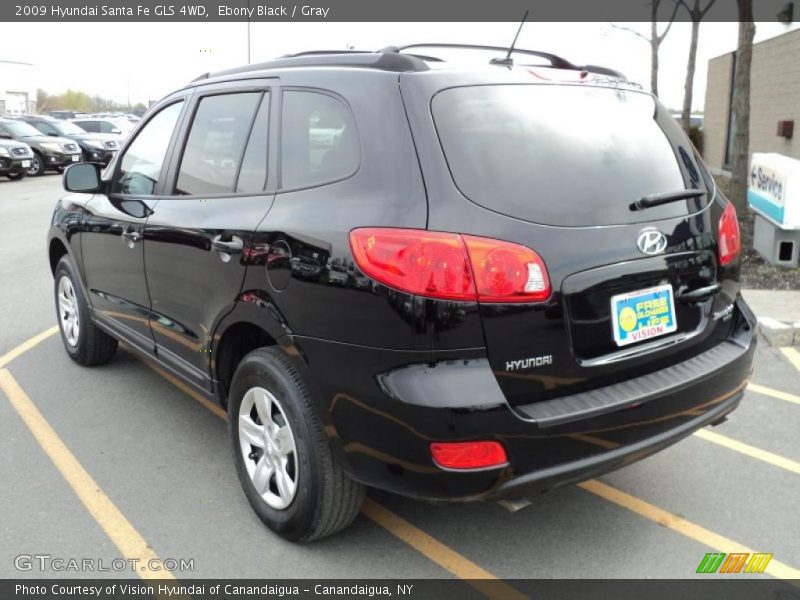 Ebony Black / Gray 2009 Hyundai Santa Fe GLS 4WD