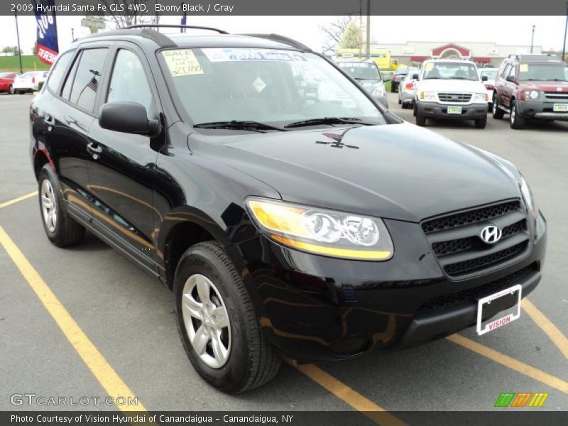 Ebony Black / Gray 2009 Hyundai Santa Fe GLS 4WD