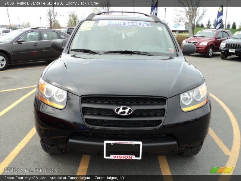Ebony Black / Gray 2009 Hyundai Santa Fe GLS 4WD