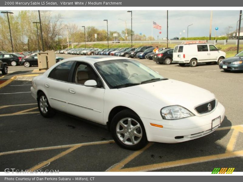 Vibrant White / Medium Parchment 2000 Mercury Sable LS Sedan