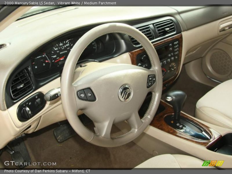 Vibrant White / Medium Parchment 2000 Mercury Sable LS Sedan