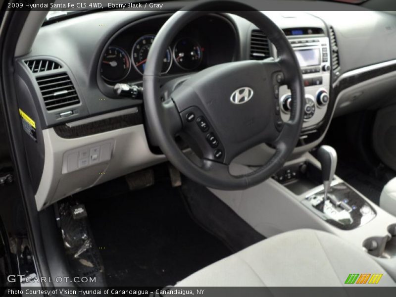 Ebony Black / Gray 2009 Hyundai Santa Fe GLS 4WD
