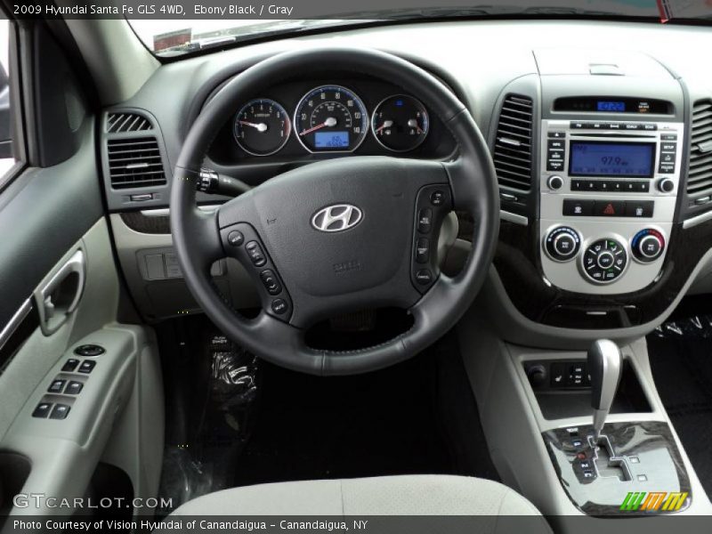 Ebony Black / Gray 2009 Hyundai Santa Fe GLS 4WD