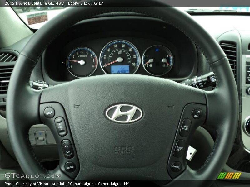 Ebony Black / Gray 2009 Hyundai Santa Fe GLS 4WD