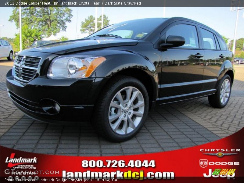 Brilliant Black Crystal Pearl / Dark Slate Gray/Red 2011 Dodge Caliber Heat