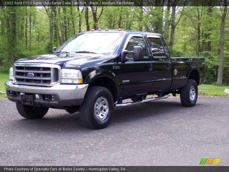 Black / Medium Parchment 2002 Ford F350 Super Duty Lariat Crew Cab 4x4