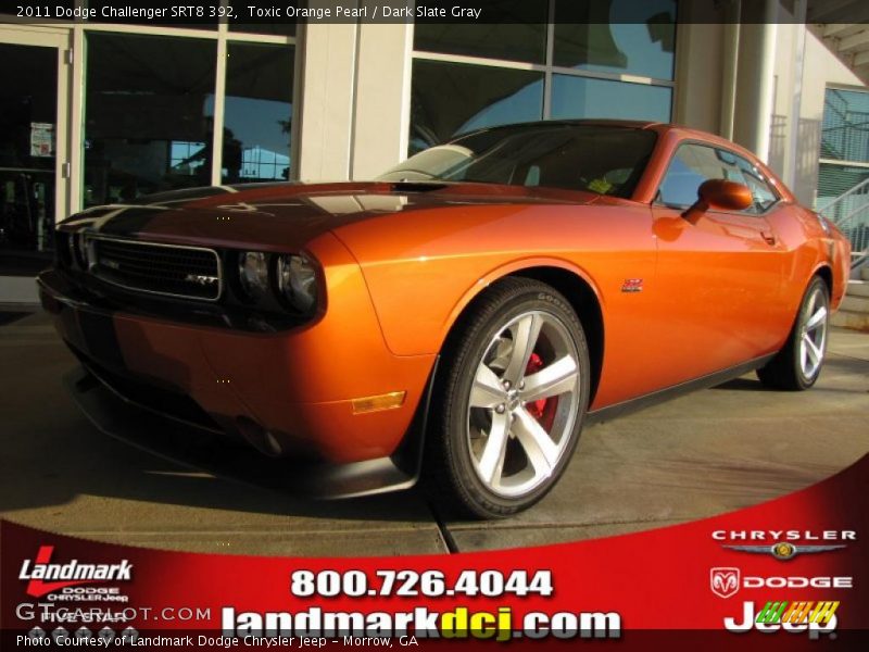 Toxic Orange Pearl / Dark Slate Gray 2011 Dodge Challenger SRT8 392