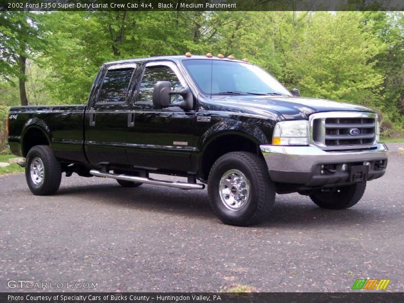 Black / Medium Parchment 2002 Ford F350 Super Duty Lariat Crew Cab 4x4