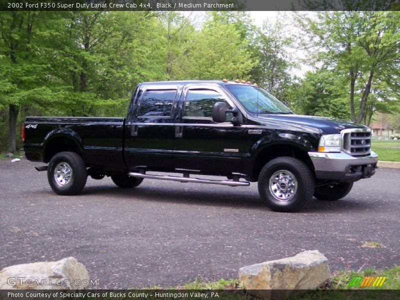 Black / Medium Parchment 2002 Ford F350 Super Duty Lariat Crew Cab 4x4