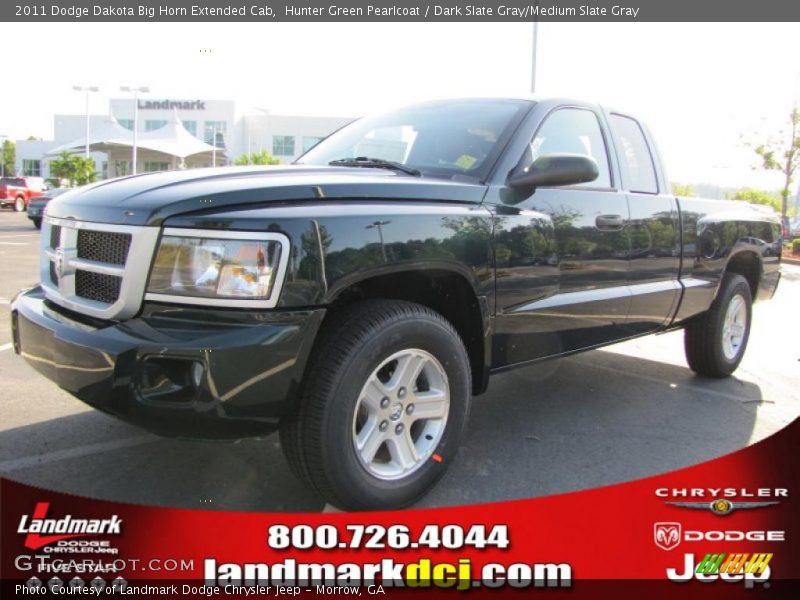 Hunter Green Pearlcoat / Dark Slate Gray/Medium Slate Gray 2011 Dodge Dakota Big Horn Extended Cab