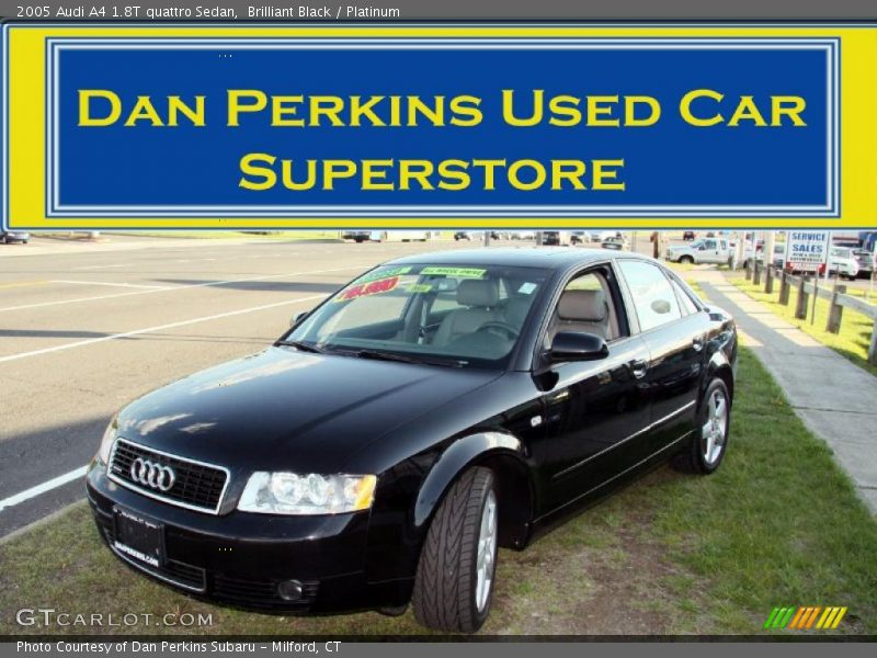 Brilliant Black / Platinum 2005 Audi A4 1.8T quattro Sedan