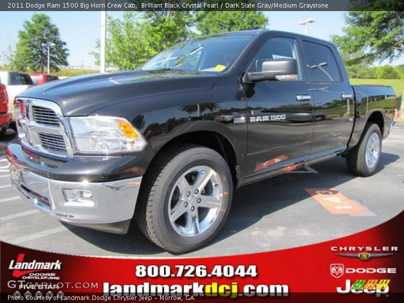 Brilliant Black Crystal Pearl / Dark Slate Gray/Medium Graystone 2011 Dodge Ram 1500 Big Horn Crew Cab