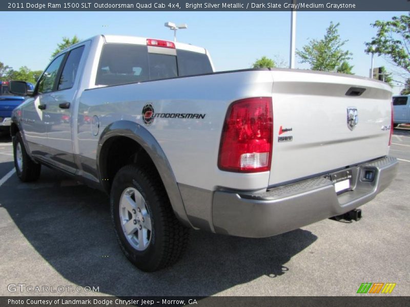 Bright Silver Metallic / Dark Slate Gray/Medium Graystone 2011 Dodge Ram 1500 SLT Outdoorsman Quad Cab 4x4