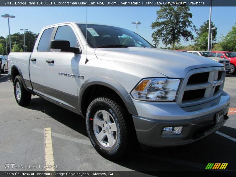 Bright Silver Metallic / Dark Slate Gray/Medium Graystone 2011 Dodge Ram 1500 SLT Outdoorsman Quad Cab 4x4