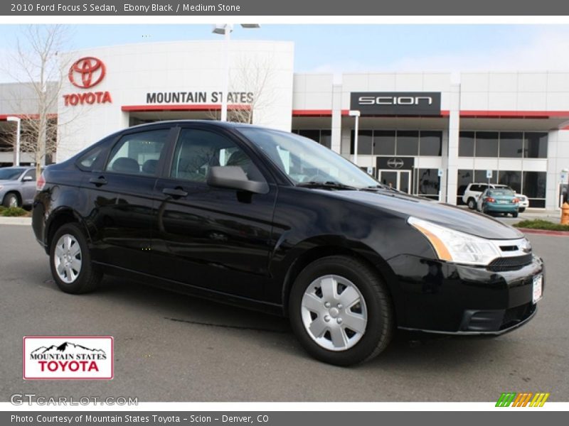 Ebony Black / Medium Stone 2010 Ford Focus S Sedan