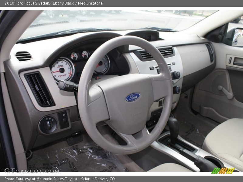 Ebony Black / Medium Stone 2010 Ford Focus S Sedan