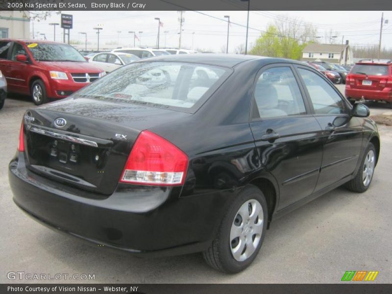 Ebony Black / Gray 2009 Kia Spectra EX Sedan