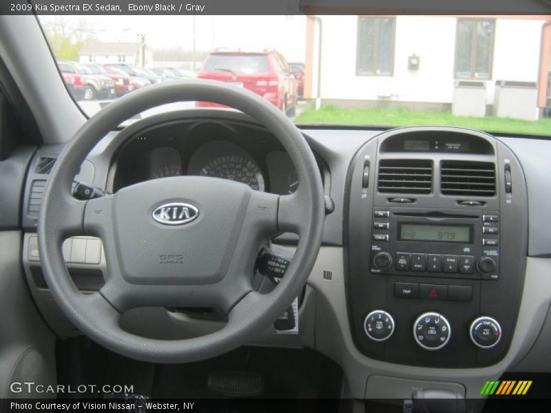 Ebony Black / Gray 2009 Kia Spectra EX Sedan