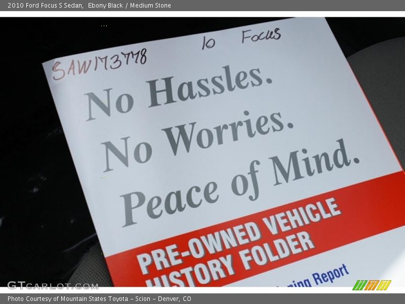 Ebony Black / Medium Stone 2010 Ford Focus S Sedan