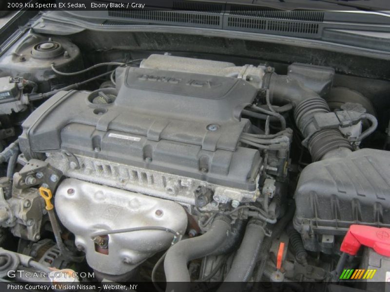 Ebony Black / Gray 2009 Kia Spectra EX Sedan