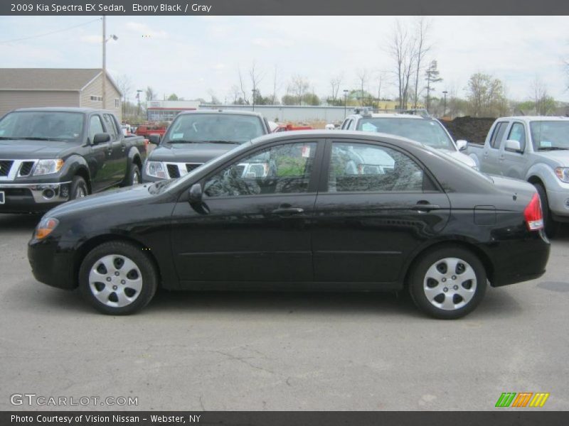 Ebony Black / Gray 2009 Kia Spectra EX Sedan