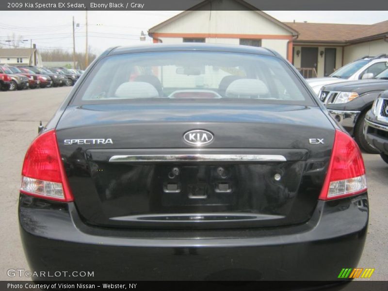 Ebony Black / Gray 2009 Kia Spectra EX Sedan