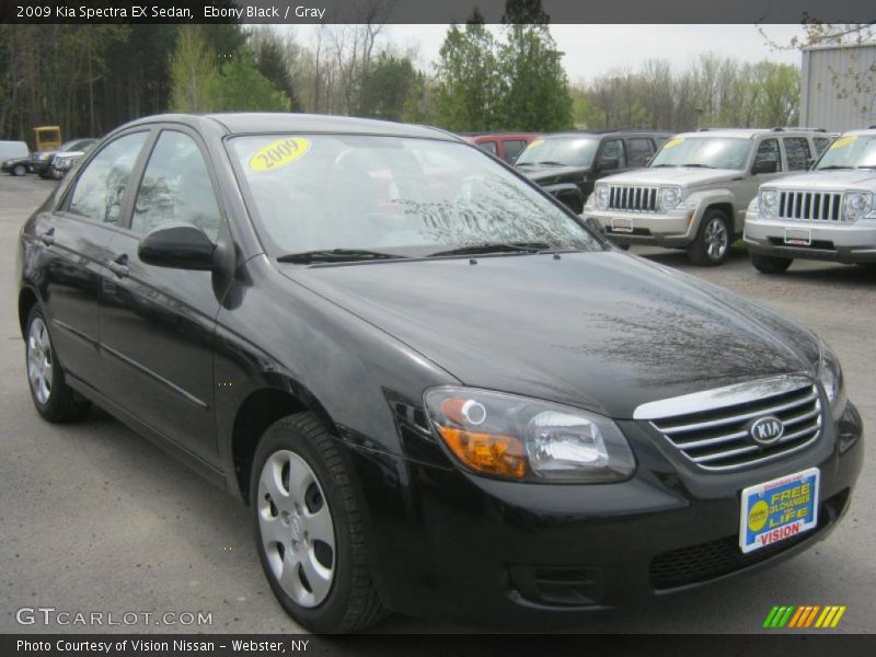 Ebony Black / Gray 2009 Kia Spectra EX Sedan