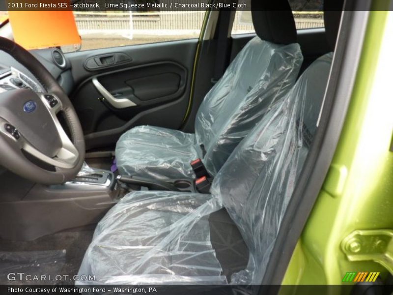 Lime Squeeze Metallic / Charcoal Black/Blue Cloth 2011 Ford Fiesta SES Hatchback