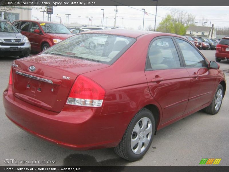 Spicy Red Metallic / Beige 2009 Kia Spectra EX Sedan