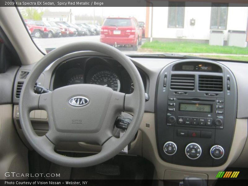 Spicy Red Metallic / Beige 2009 Kia Spectra EX Sedan