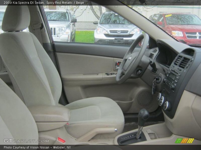 Spicy Red Metallic / Beige 2009 Kia Spectra EX Sedan