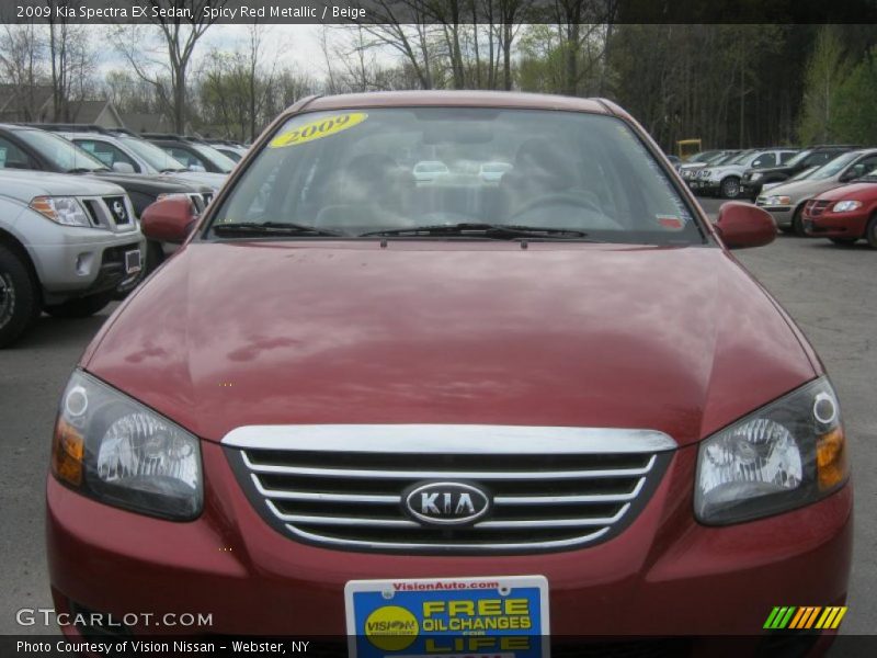 Spicy Red Metallic / Beige 2009 Kia Spectra EX Sedan