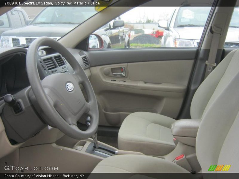 Spicy Red Metallic / Beige 2009 Kia Spectra EX Sedan
