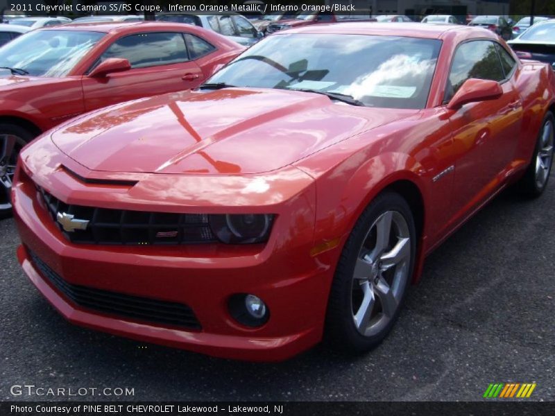 Inferno Orange Metallic / Inferno Orange/Black 2011 Chevrolet Camaro SS/RS Coupe