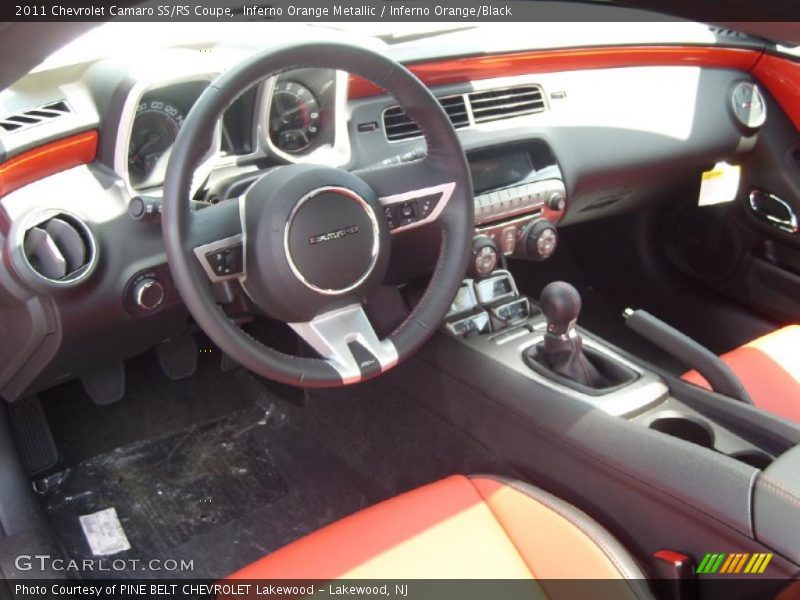 Inferno Orange Metallic / Inferno Orange/Black 2011 Chevrolet Camaro SS/RS Coupe