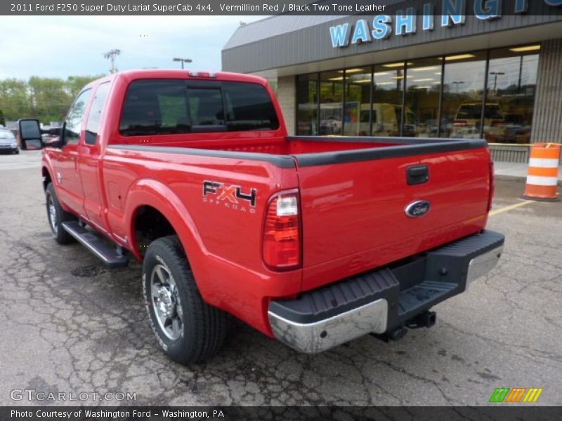 Vermillion Red / Black Two Tone Leather 2011 Ford F250 Super Duty Lariat SuperCab 4x4