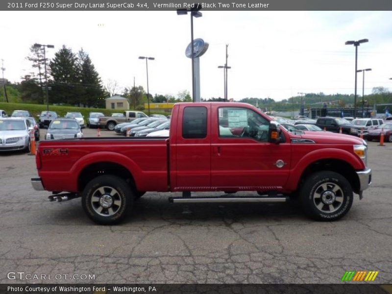 Vermillion Red / Black Two Tone Leather 2011 Ford F250 Super Duty Lariat SuperCab 4x4