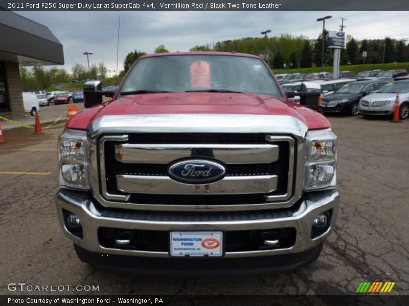 Vermillion Red / Black Two Tone Leather 2011 Ford F250 Super Duty Lariat SuperCab 4x4