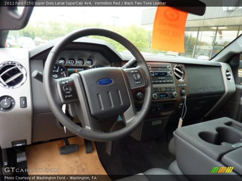 Vermillion Red / Black Two Tone Leather 2011 Ford F250 Super Duty Lariat SuperCab 4x4