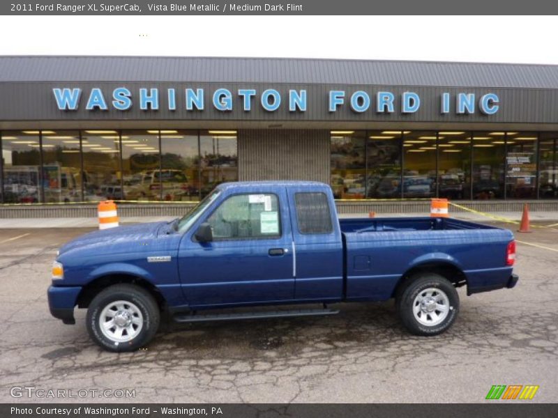 Vista Blue Metallic / Medium Dark Flint 2011 Ford Ranger XL SuperCab